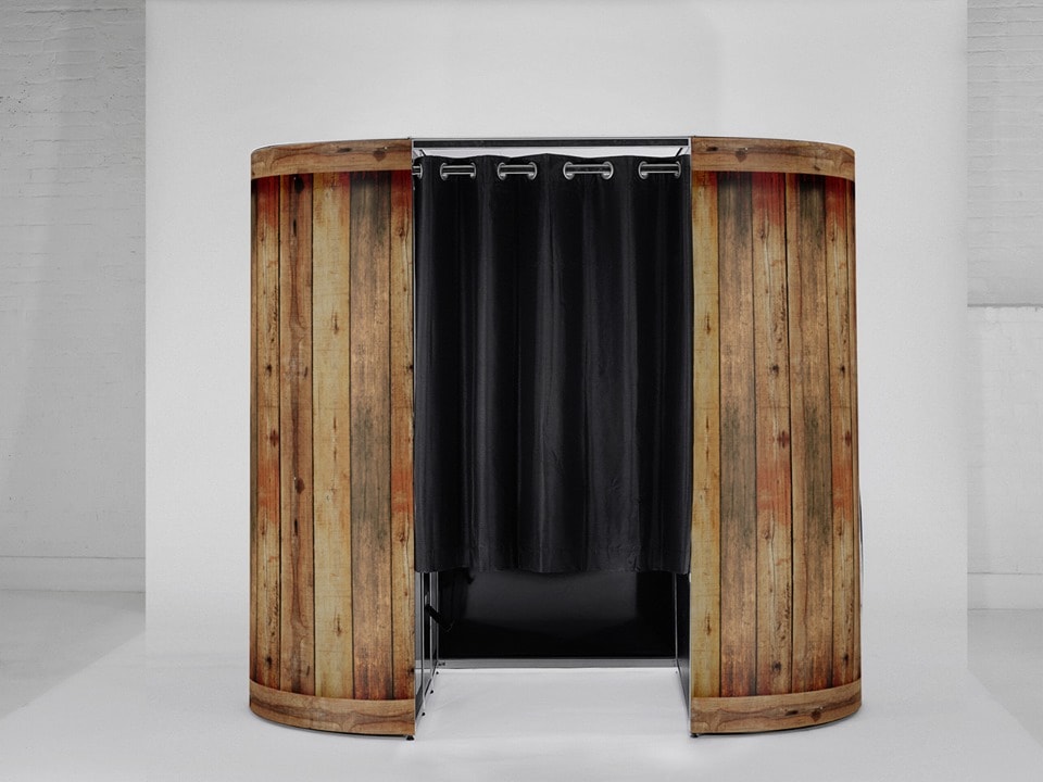 Ovale fotocabine met verwisselbare skins