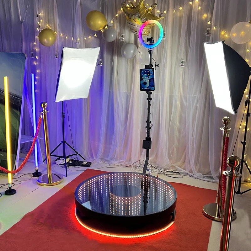 360 videobooth voor bruiloft of festival